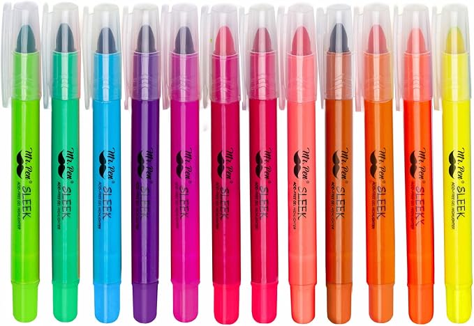 Mr. Pen- No Bleed Gel Highlighters, Colorful, 12 Pack | Bible Highlighters and Pens No Bleed, Bible Markers for Study, Journaling, School Supplies and Accessories