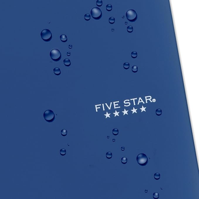 Five Star Spiral Notebook + Study App, 5 Subject, College Ruled Paper, 8-1/2" x 11", 200 Sheets, Fights Ink Bleed, Water Resistant Cover, Pacific Blue (73635) (Pack of 6)