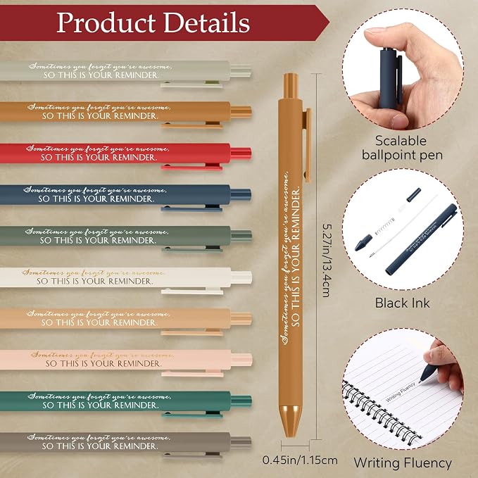 Chuangdi 20 Sets Back to School Teacher Gifts Appreciation Journal Inspirational Notebook with Sticky Notepad Ballpoint Pen Bulk Thank You Gifts for Student Staff Team Coworker Nurse(Morandi)
