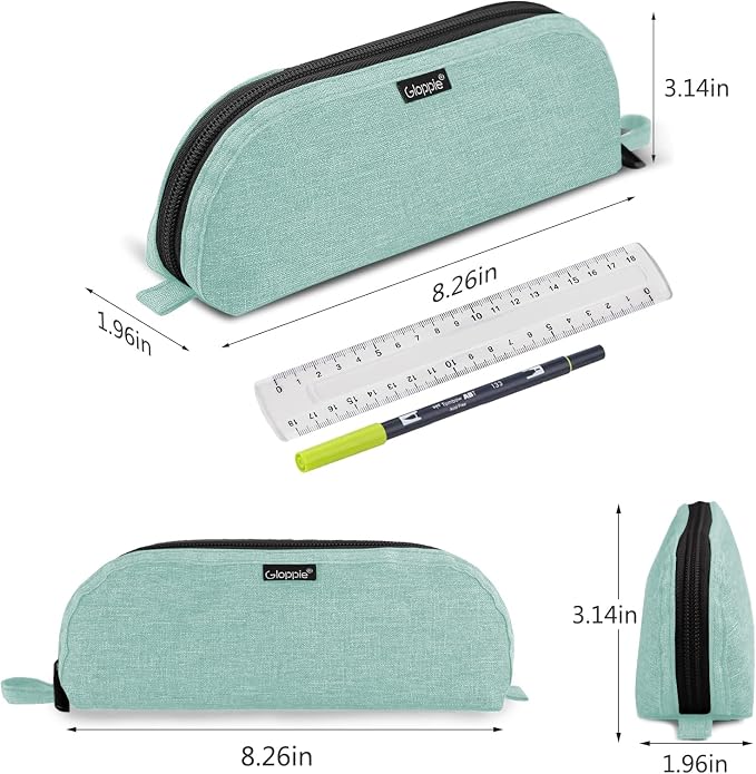 Gloppie Pencil Pouch - Practical Pencil Case, Aesthetic Simple Pencil Bag, Small Pen Holder, Back to School Supplies for Girls Boys, Green