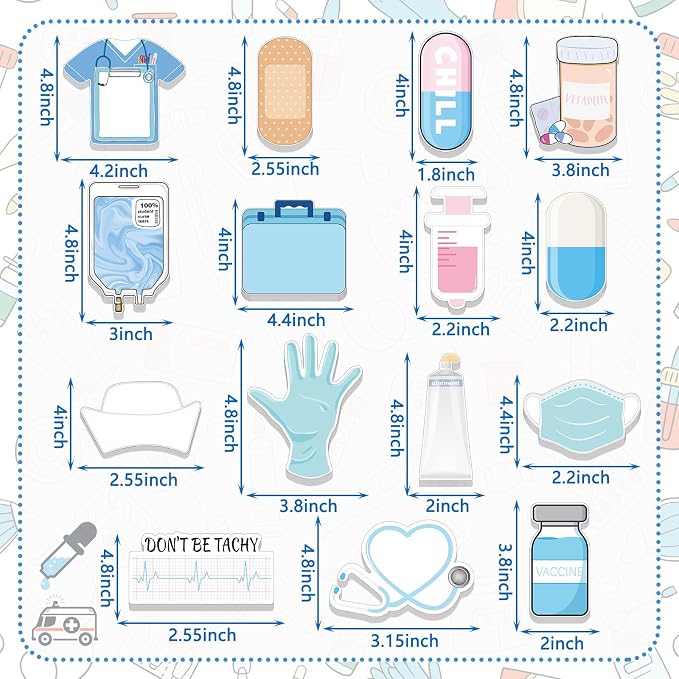 30 Pads Mini Nurse Sticky Notes Funny Medical Themed Self Stick Note Pads Hospital Desk Memo Cute Appreciation Gifts for Nursing Students CNA Doctor Office