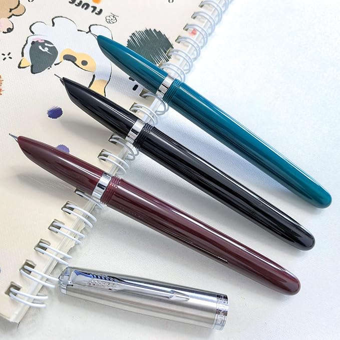 3 Pieces Jinhao 86 Fountain Pen Extra Fine Nib with Ink Converter Office Writing Supplies (86 Set 1)
