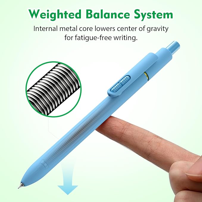 Hiacry 8 Pcs Gel Pens - 0.7mm Fine Point Quick-Dry Blue Ink Fidget Pens | Smooth Writing Pens, No Bleed, No Smear, Note Taking Journaling, School Office Supplies for Men & Women (Dopamine 8Pcs )