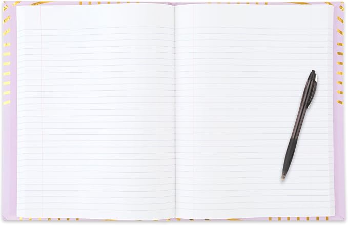 Five Star Composition Book, College Ruled Paper, 7-1/2" x 9-3/4", 80 Sheets, Hardcover, Lilac and Metallic Gold Arches (850111F-AMZ)