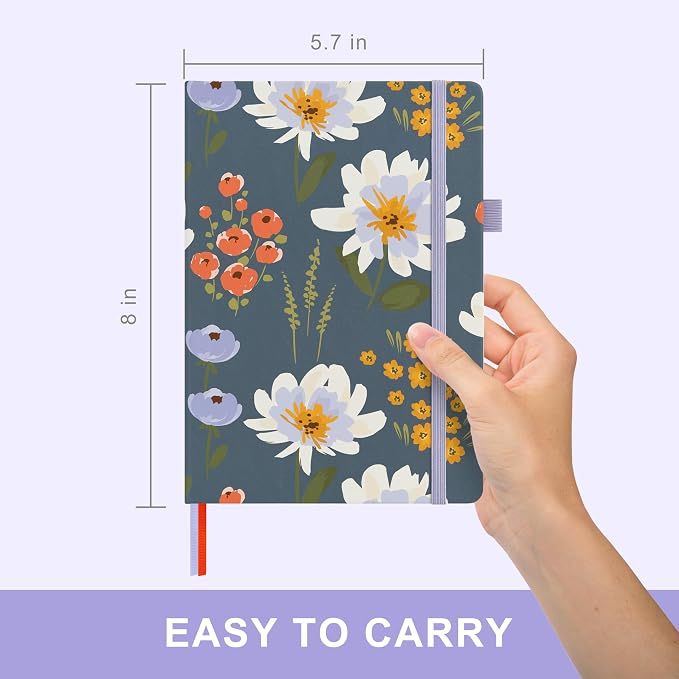 And Per Se Undated Academic Planner, Weekly & Monthly Planner with Goal & Habit Tracker, A5 Hardcover, Garden Flowers