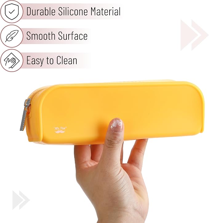 Mr. Pen- Silicone Pencil Case, Aesthetic Pencil Bag for Women, Makeup Pouch | Multifunctional Pouch for Stationery, Cosmetics and Electrical Goods Storage