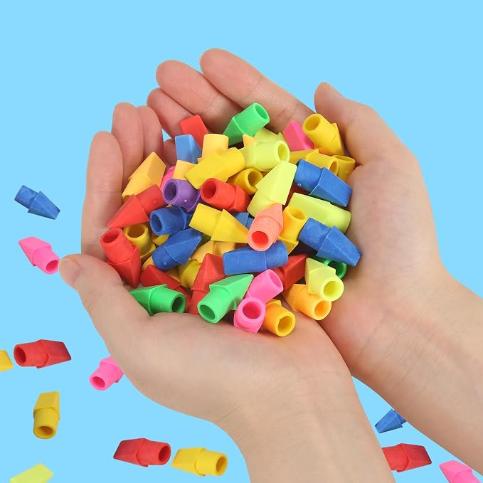 300 Pack Pencil Top Erasers Bulk 10 Colors and Cap Erasers for Pencils for Kids, Students