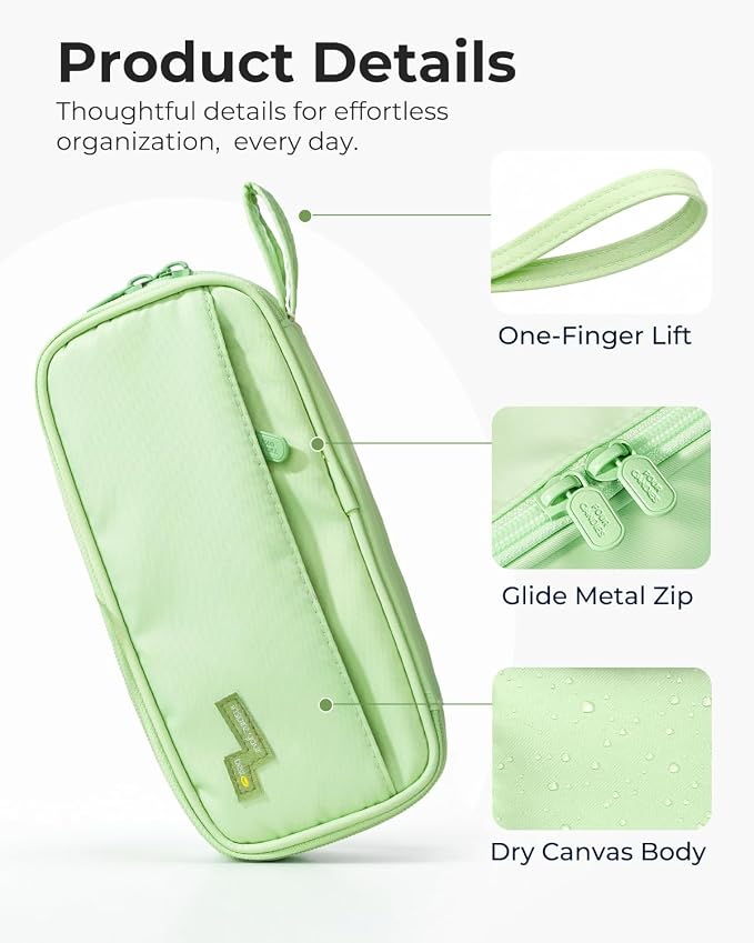 Four Candies Pencil Case, Large Capacity Pencil Pouch—Portable Marker Holder Bag for Home & Office, Soft Supply Organizer (Green)