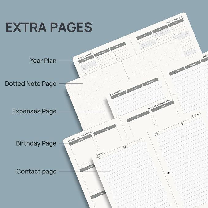 POPRUN 2027 Pocket Planner Weekly and Monthly (Purse Size-4'' x 6.25'') | Pocket Daily Calendar (Jan 2027 - Dec 2027) Appointment Book with Lined Sections, Leather Hardcover, 100GSM - Burgundy