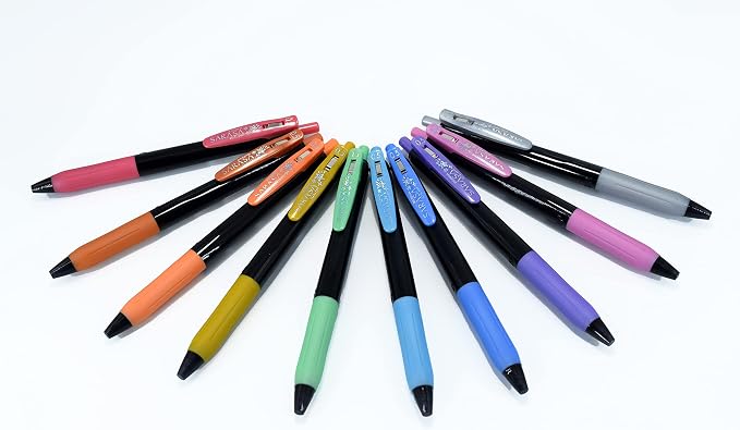 Zebra Pen SARASA Clip Retractable Gel Pen, Assorted Metallic Ink, 9-Pack