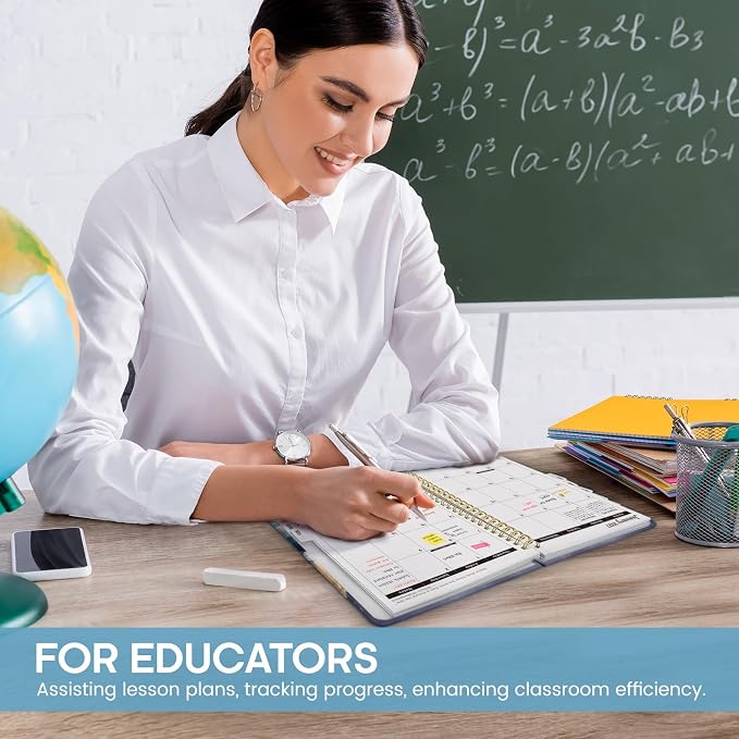 Academic Planner 2026-2027, Weekly and Monthly Calendar Book, July 2026 – June 2027, Hardcover Planner with Tabs, Perfect for Teachers, Students, Women & Men, A5 (6.4" x 8.5") - Abstract