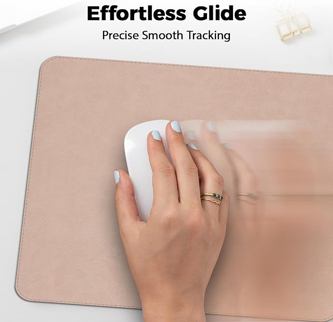 Mouse pad, Non-Slip Washable Waterproof Computer Mouse mat Thick for Laptop Wireless Mouse Home Office Travel, Portable 9.8"x 8.3" S Beige