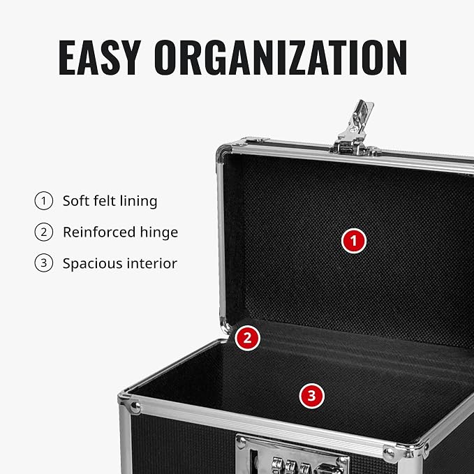 Vaultz Locking Medicine Box with Combination Lock - Secure Metal Lock Box Safe for Medication, Pills & Valuables, Small Lockbox with Code, Portable Storage Case, Leopard | Metal lock box, storage case for medication and small valuables, 3-digit combina...