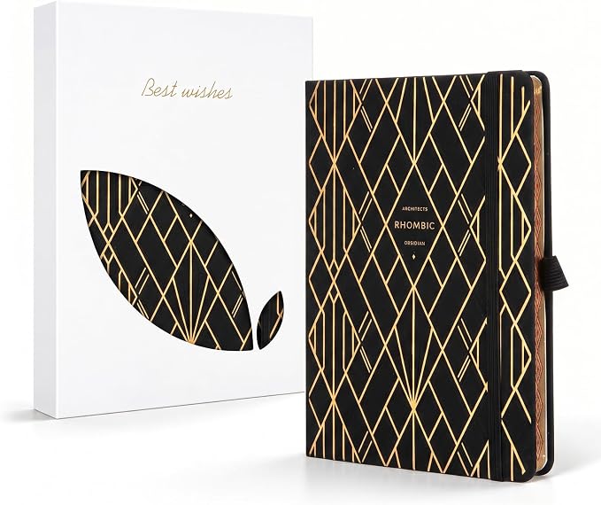 Comix Aesthetic Lined Journal, 192 Pages, 100GSM Paper, Black Leather Journal, 5.5" x 8.3", A5 Hardcover Journaling Notebook for Writing & Notes-taking, Fits for Office, Home, Work