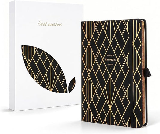 Comix Aesthetic Lined Journal, 192 Pages, 100GSM Paper, Black Leather Journal, 5.5" x 8.3", A5 Hardcover Journaling Notebook for Writing & Notes-taking, Fits for Office, Home, Work