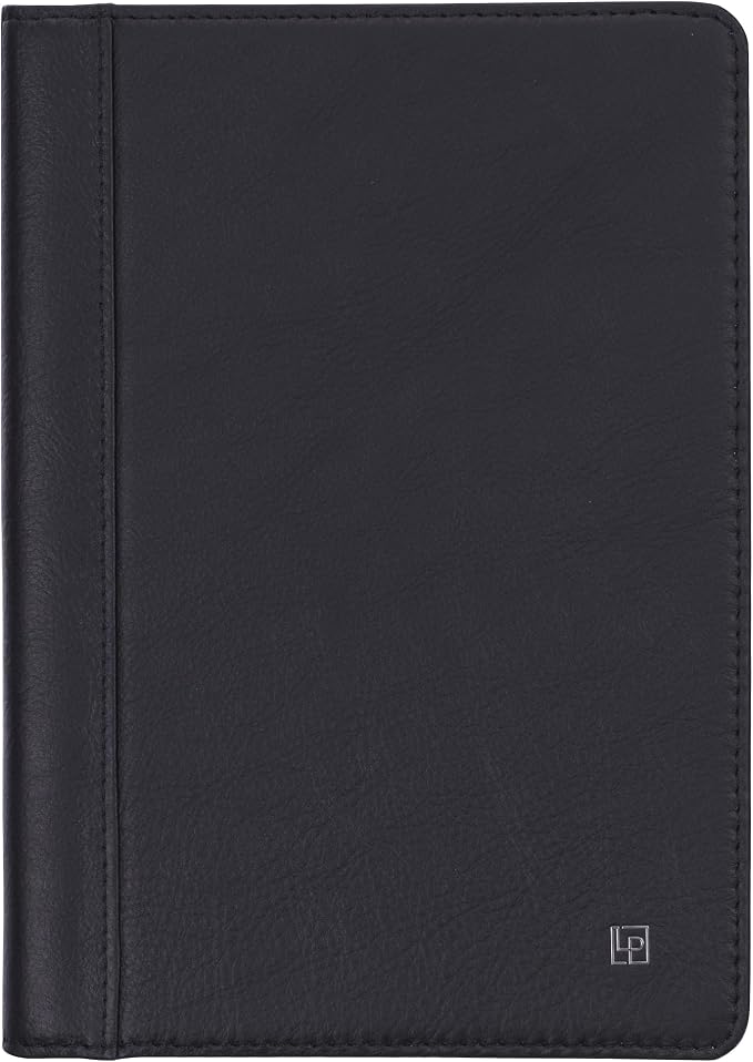 Refillable Journal, Fedora Black Full-Grain Leather Notebook Cover with Insert, 160 Lined Pages, 120 gsm Acid-free Paper, Blank, Lined, Dotted Refills Available, 8” x 5.75” Insert Size
