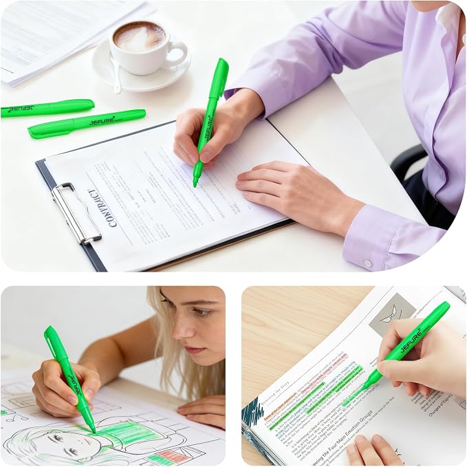 36 Pcs Highlighters, Chisel Tip, Quick Dry, Green | Bible Highlighters, Ideal for Studying, Note-Taking, School, College, Office, Teacher & Student Supplies