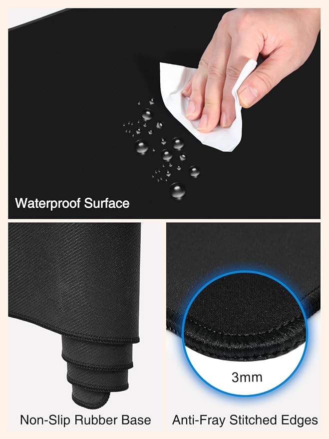 Magnetic Wireless Charging Mouse Pad, 31.5"x15.8" Large Desk Mat | Waterproof Mousepad, Smooth Glide, Stitched Edge, Non-Slip Rubber Base, Desk Pad Computer Keyboard Mat, No Adapter