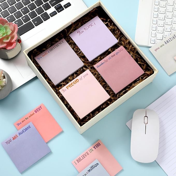 Yinder 24 Pcs Sticky Notes Gifts Bulk,Thank You,Aesthetics