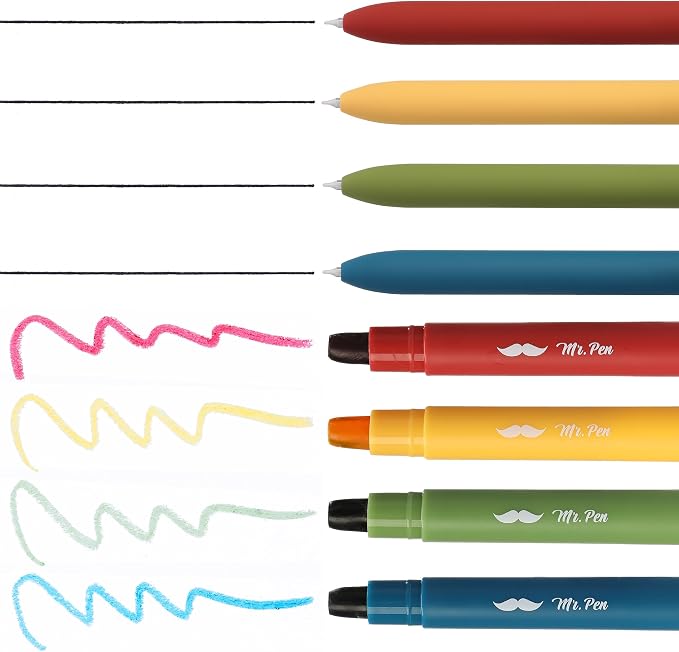 Mr. Pen- Bible Highlighters and Gel Pens, 8 Pack | Vibrant Colors Gel Highlighters No Bleed, Black Ink Gel Pens, Fast Dry and No Smear for Bible Journaling, Planner