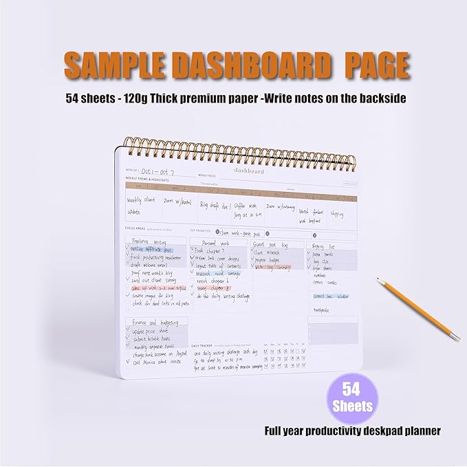 Productivity Notepad Suite - Bestselling Set Of 3 Notebooks, Including Weekly Planner, Goal Setting & 1:1 Meeting Notes- Keep Your Daily Projects, Clients, Meal & Responsibilities Organized