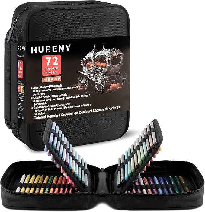 Colored Pencils for Adult Coloring Books, 72 Colors Drawing Pencils with Soft Oil-Based Cores, Professional Art Supplies for Artists, Vibrant Color Pencil Set In Zipper Case for Teens.