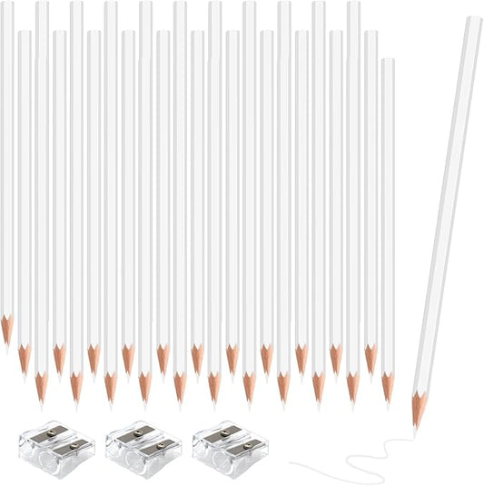 36 Pack White Colored Pencils for Kids, Pre-sharpened Art Pencils Back to School Supplies Set, Drawing Sketching Pencils for Students, Teachers, Classroom