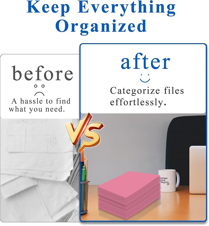Zzrywuty File folders with Pockets,Pink Two folders for documents,25 Pack Paper Folders with Card Slot,Letter Size,School Students,Business,Home and Office Workers