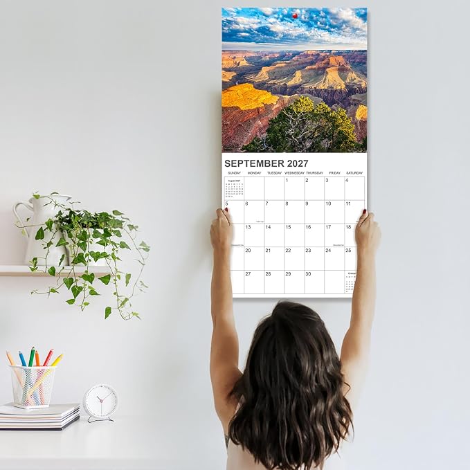 2026-2027 Calendar for Wall, National Parks Calendar 2026-2027 from July 2026 - December 2027, 12" x 24" Opened 19 Months Calendar, Full Page Months Thick & Sturdy Paper for Gift Perfect Organizing & Planning