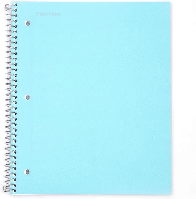 Mintra Office Durable Spiral Notebooks, 1 Subject, (Teal, 4x4 Graph 1pk), 100 Sheets, Poly Pocket, Moisture Resistant Cover, School, Office, Business, Professional
