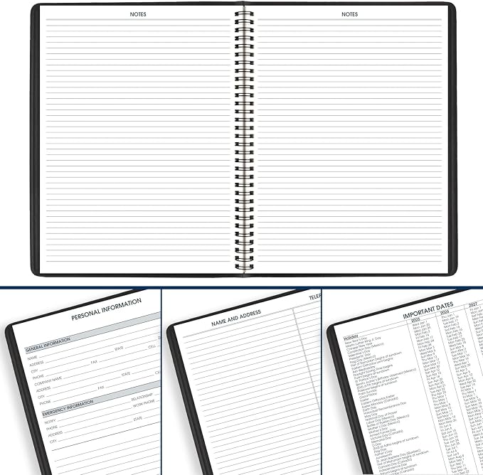 AT-A-GLANCE Planner 2025-2026 Academic, Weekly, Quarter-Hourly Appointment Book, 8-1/4" x 11", Large, Flexible Cover, Black (7095705)