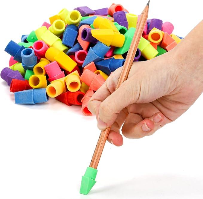 Nicunom 600 Pack Pencil Eraser Caps, 10 Colors Pencil Top Erasers Bulk, Kids Eraser Cap Pencil Eraser Toppers, School Supplies for Teachers Sudents Classroom Home and Office