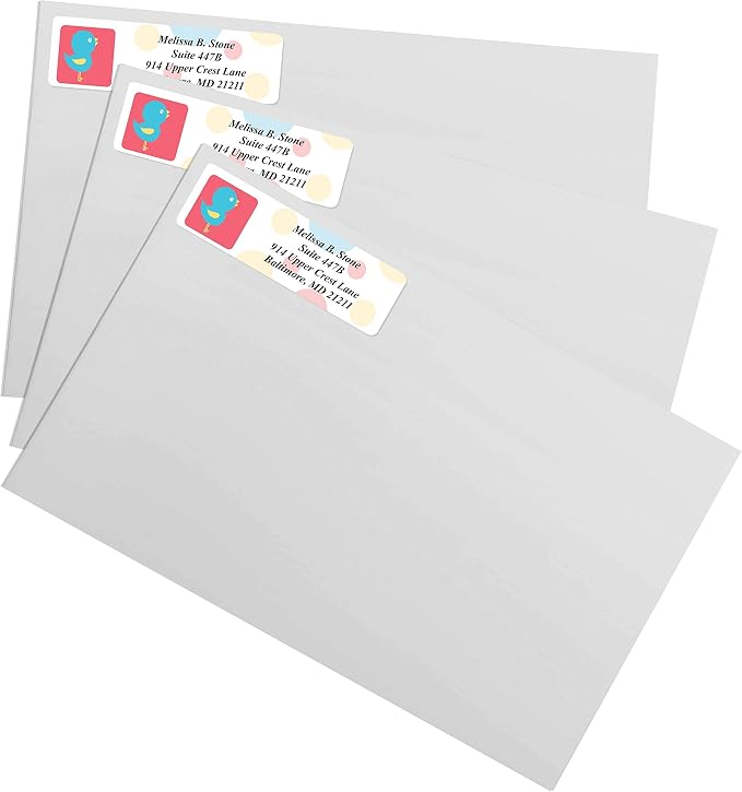 Sweet Tweet Birds Rolled Return Address Labels with Elegant Plastic Dispenser