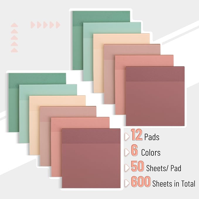Mr. Pen- Transparent Sticky Notes, 3" x 3", 12 Pads, 600 Sheets | See Through Self-Adhesive Notes for Bible Journaling and Studying, Water-Resistant, Easy to Peel, Clean Removal