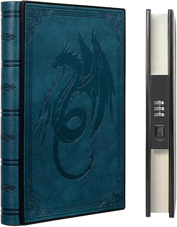 ZXHQ Luxurious Diary with Built-in Password Lock, 180° Lay Flat Design, Lock Journal for Men & Women, Personal Planner Organizer, 220 Pages 120gsm Paper, 5.9 x 8.5 inches Navy
