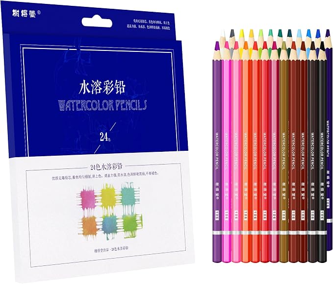 XDT Color Pencils 24 Piece Set, Soft Core Color Pencils, Pro Art Coloring&Drawing Supplies, Ideal For Kid Beginner Student Adults Artist