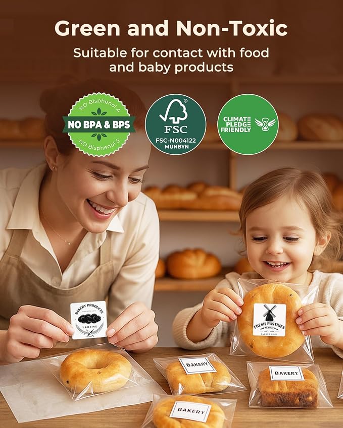 MUNBYN 2x2 Thermal Labels, 750 Sheets/Roll, White | Strong Adhesive & Perforated, Non BPA&BPS for Small Business, Barcode, Bakery, Shipping