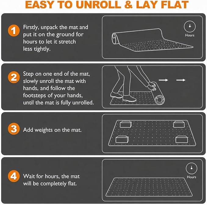 Chair Mat for Carpet- Low Pile (1/4" Thick) Carpet Protector for Office Gaming Computer Desk Chair. Heavy Duty Desk Chair Mat for Carpeted Floors, Semi Transparent (with Lip (Thickened)
