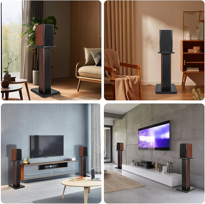 IBVIVIC Pair-24 Inch (60CM)-Wood Speaker Stands, 110lbs Weight Capacity | for Home-Cinema HiFi Desktop and Satellite Speakers Monitor Stands, Enhanced Audio Listening Experience for Home Theaters