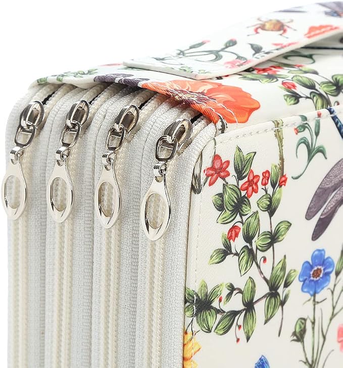 200 Slots Colored Pencil Case Organizer 4-Layer Zipper Bag | Portable Art Supply Organizer, Twill Oxford fabric Large Capacity Colored Pencil Case with Handle for 200 Watercolor Pencils
