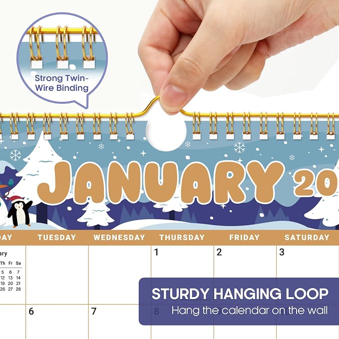 Calendar 2026-2027, 21-Month Wall Calendar Runs Until Jun 2027, 11.5" x 14.7",Large Monthly Calendar with Twin-Wire Binding, Perfect for Home or Office -Watercolor Festival