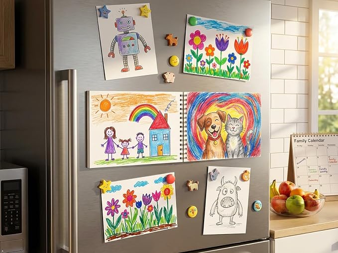 Soucolor Sketch Book 9x12,100 Sheets, Kids Art Sketchbook for Drawing Pad | 68lb Acid-Free,Fine-Texture Matte,No Bleed-Through,Top Spiral Lay-Flat, Micro-Perforated — Dry Media, Sketch Book for Adults