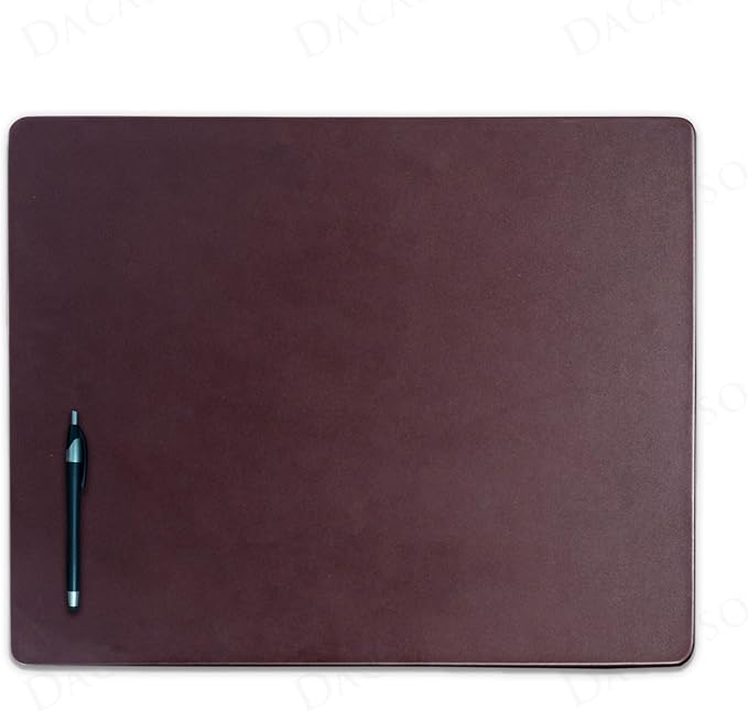 Dacasso 20" x 16" Chocolate Brown Leather Luxury Conference Pad - Leather Desk Blotter for Writing - Boardroom Organization & Executive Table Decor
