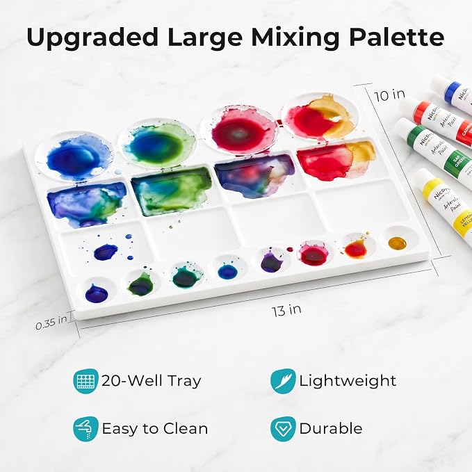 Nicpro Upgraded Watercolor Paint Set for Adults, 36 x 12ml Watercolor Tube, 10 Squirrel Watercolor Brushes, 25-Sheet 9x12 Watercolor Paper Book, 20-Well Palette, Water Color Art Supplies for Artists