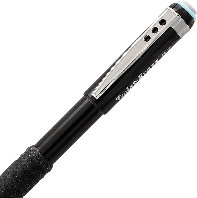 Pentel Twist-Erase III Mechanical Pencil,(0.7mm),Assorted Barrel Colors with Eraser Refills (QE517BP2),(Pack of 4)