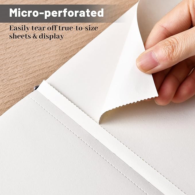 Hardcover Sketch Book 9" x 12", Sketchbook Drawing Pads, 160GSM Thick Smooth Sketching Paper 46 Sheets/92 Pages, Micro-Perforated Pages