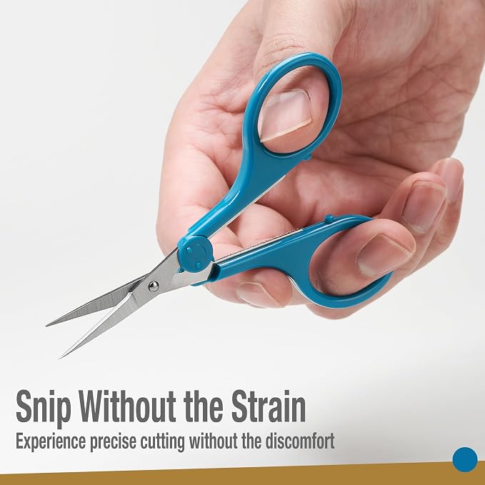 Beaditive High Precision Detail Scissors Set (2-Pc) Sharp, Fine Tips | Paper Cutting, Scrapbooking, Sewing, Crafting | Stainless Steel | Protective Cover (Mid Century)