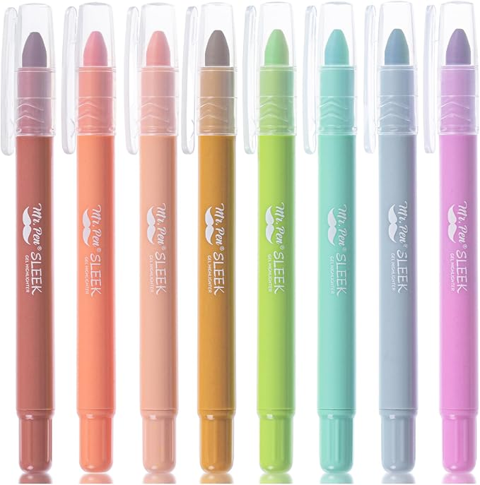 Mr. Pen- No Bleed Gel Highlighters, Assorted Colors, 8 Pack | Bible Highlighters and Pens No Bleed, Bible Markers for Study, Journaling, School Supplies and Accessories