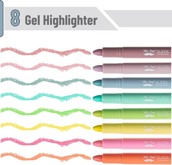 Mr. Pen- No Bleed Gel Highlighters, Candy Colors, 8 Pack | Bible Highlighters and Pens No Bleed, Bible Markers for Study, Journaling, School Supplies and Accessories