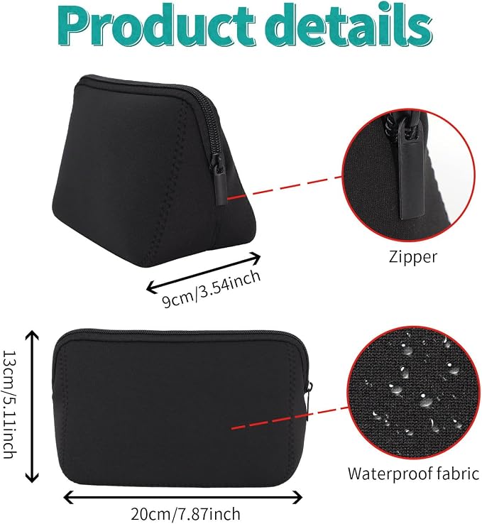 Cosmetic Bag Waterproof Neoprene Zipper Pouch Travel Portable Toiletry Makeup Bags Organizer Case for Women and Girls